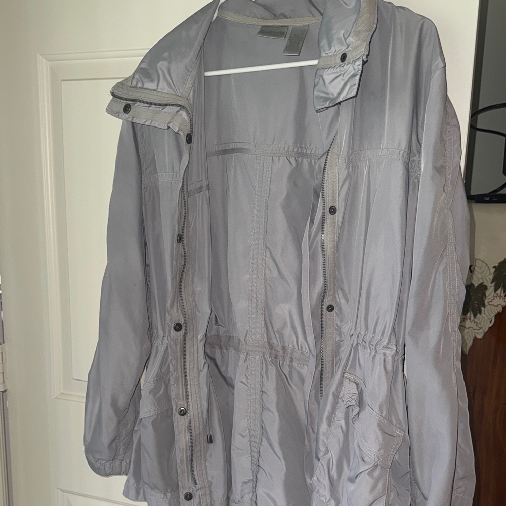 Chico’s Women's Gray Rain Jacket